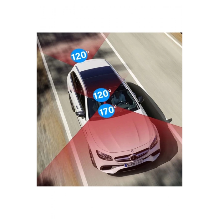 ÇOK SATAN 64GB Araç İçi Kamera 3 Kameralı (Yol + Araç İçi+ Arka) FHD Video Kayıt Mikrofonlu Türkçe CC-33