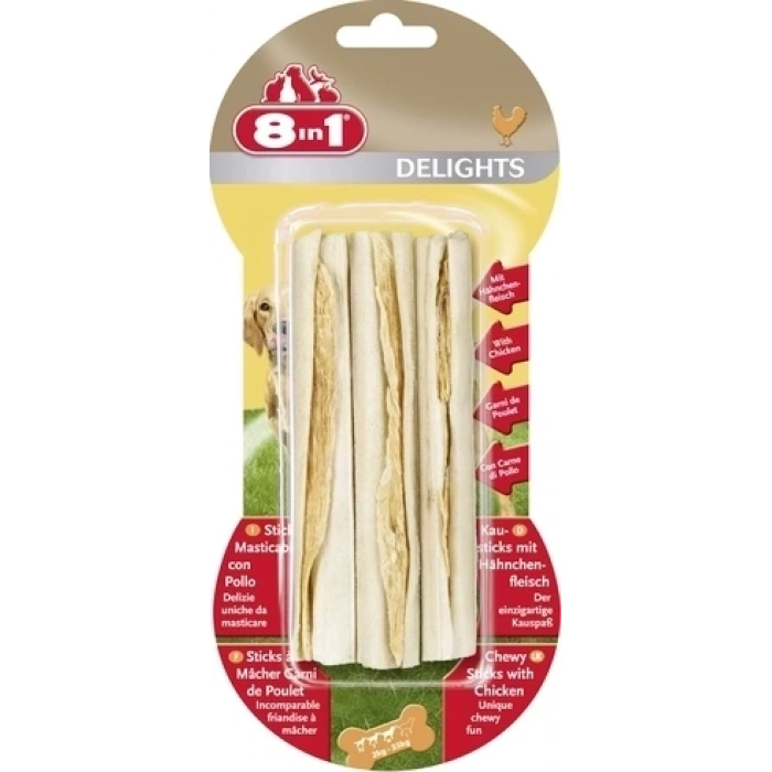 ÇOK SATAN 8 In 1 Delights Sticks Tavuklu Köpek Kemik Ödülü 3 Adet 75 Gr