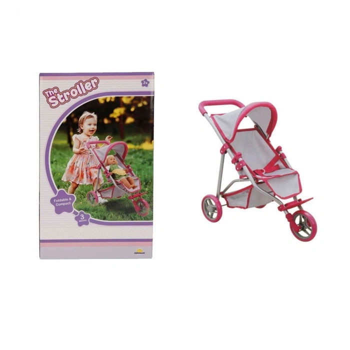 ÇOK SATAN 9614  3 Tekerlekli Pembe Gri Puset