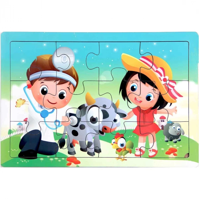 ÇOK SATAN Ahşap Eğitici Puzzle 12 Parça - 1 Adet Stokta Olan Gönderilir