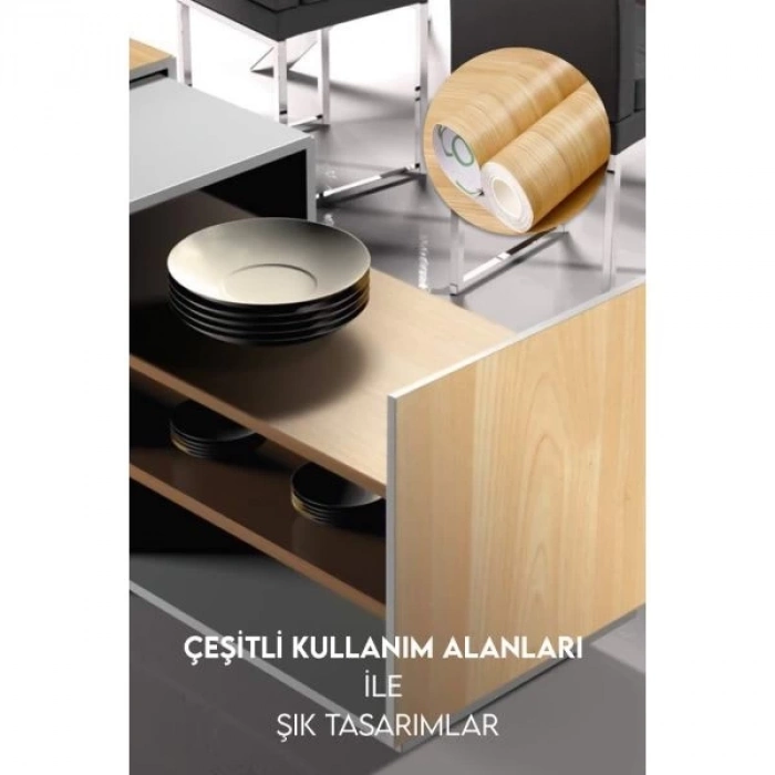 ÇOK SATAN Ahşap Görünümlü Kendinden Yapışkanlı Kaplama Folyosu 5 Metre