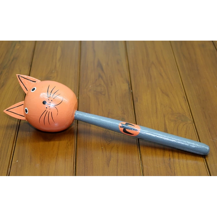 ÇOK SATAN Ahşap Kedili Marakas Tekli Model 3