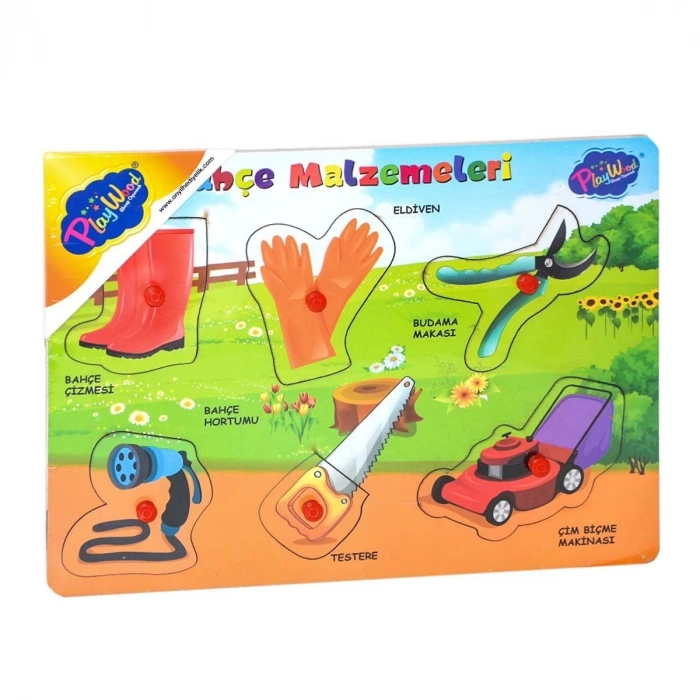 ÇOK SATAN Ahşap Tutmalı Bahçe Malzemeleri Puzzle