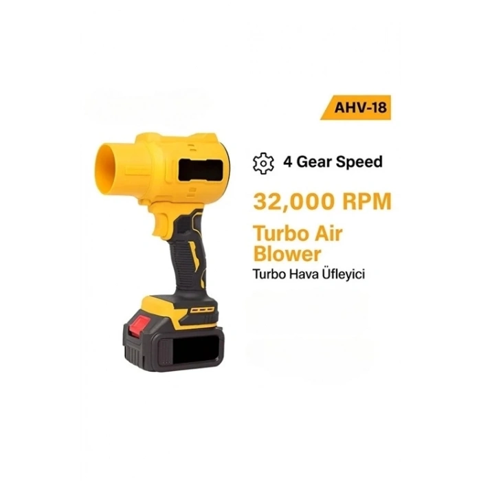ÇOK SATAN Ahv-18 Turbo Hava Üfleyici | 4 Kademe Hız | 21v 431w Kablosuz Blower | 32.000 Rpm’’