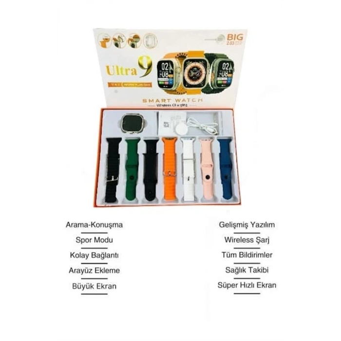 ÇOK SATAN Akıllı Saat Bluetooth Bağlantılı 2.09 İnç HD Ekran ve Çok Yönlü Sağlık Takibi
