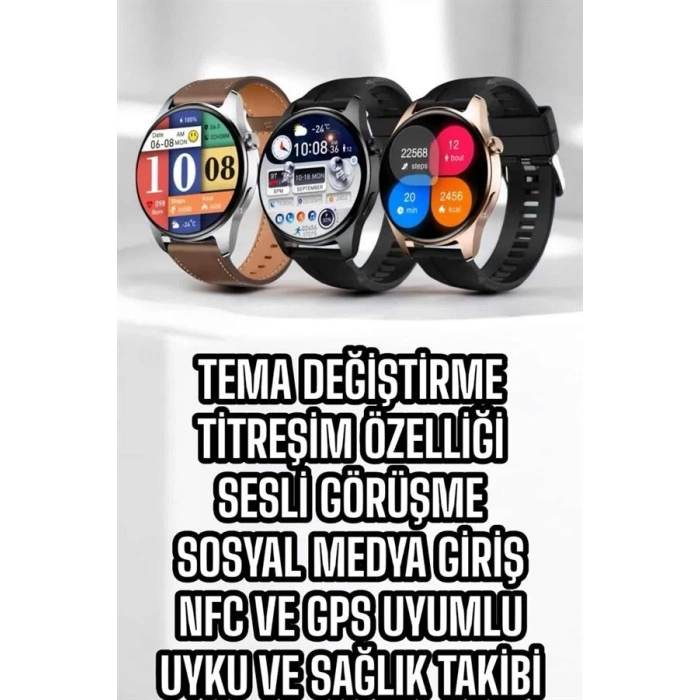 ÇOK SATAN Akıllı Saat Tema Değiştirme Titreşimli Bluetooth Bağlantılı NFC Ve GPS Uyumlu