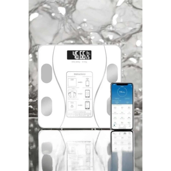 ÇOK SATAN Akıllı Tartı Bluetooth Bağlantılı Yağ Ölçebilen Tartı Yeni Nesil