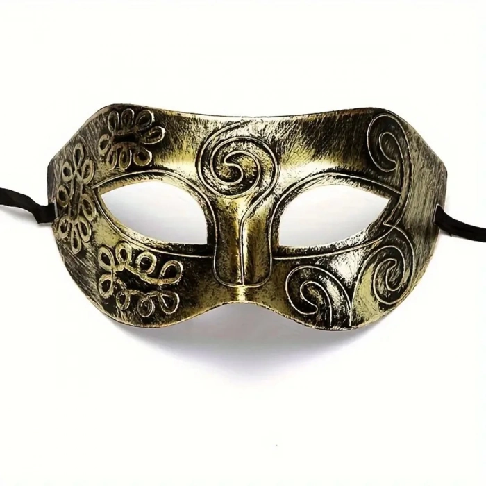 ÇOK SATAN Altın Eskitme Yüz Maskesi - Antik Tarz Balo Maskesi