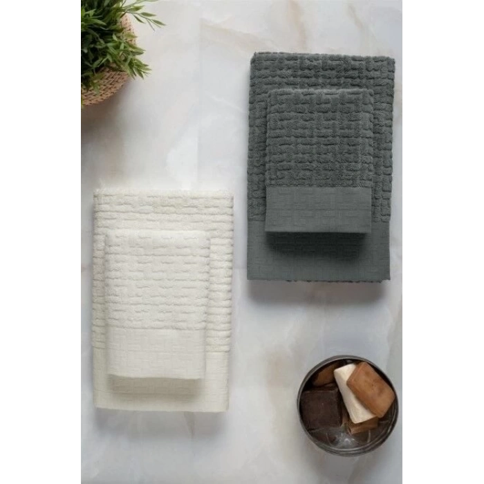 ÇOK SATAN Altınbaşak Bambi Banyo Seti Antrasit Krem