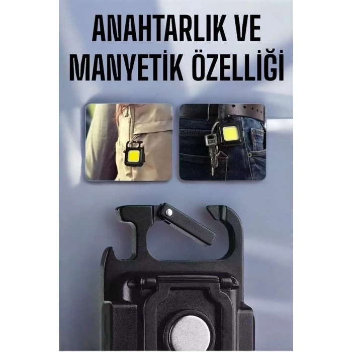 ÇOK SATAN Anahtarlık Çok Amaçlı Mıknatıslı Taşınabilir Işık Led Şarjlı