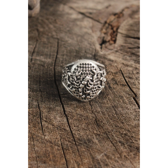 ÇOK SATAN Antik Gümüş Renk Akrep İşleme Ayarlanabilir Erkek Yüzük