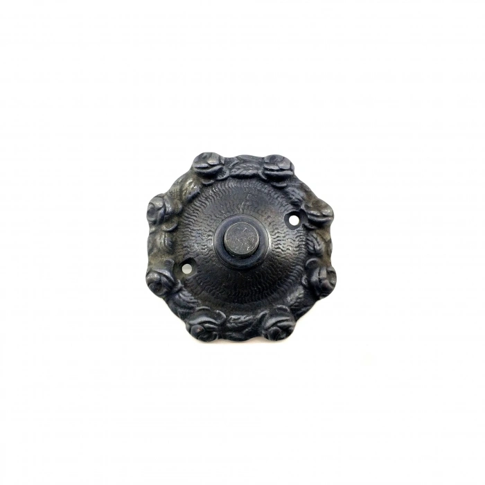 ÇOK SATAN Antika Tarz Dekoratif Pirinç Güllü Kapı Zili - 75mm, Oksit