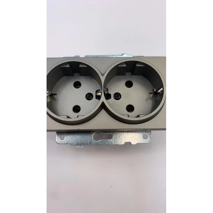 ÇOK SATAN Antrasit İkili Topraklı Piriz Çerçevesiz Grano - Priz ve Anahtar İçin Uyumlu Çerçeve