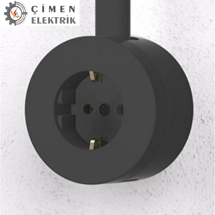 ÇOK SATAN Antrasit Topraklı Priz Sıva Üstü