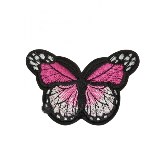 ÇOK SATAN Aplike Ütü İle Yapışan Kelebek Pembe Arma 7x5 cm