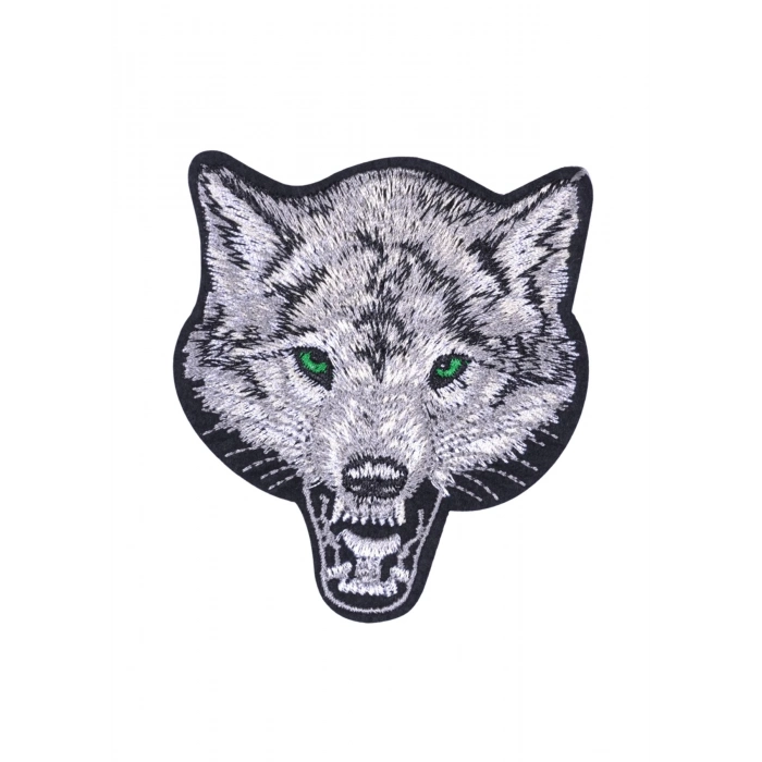 ÇOK SATAN Aplike Ütü İle Yapışan Kurt Yeşilgöz Arma 7x6 cm