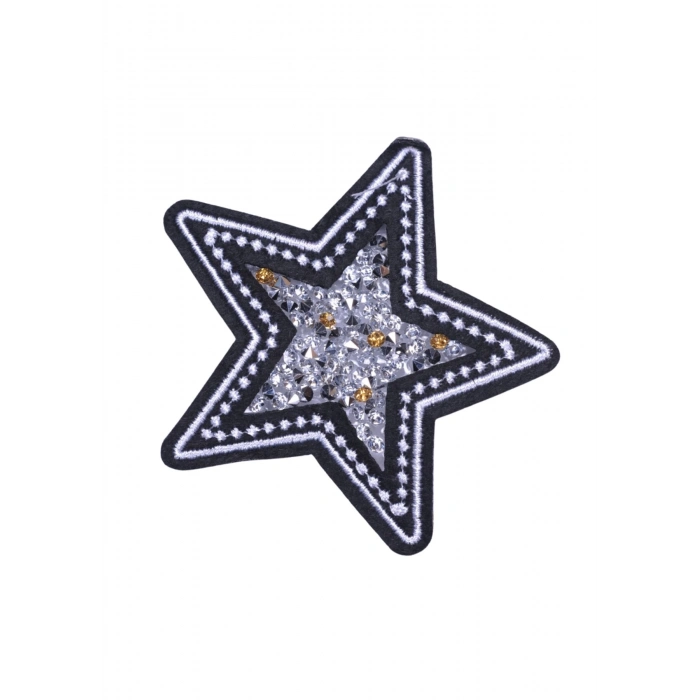 ÇOK SATAN Aplike Ütü İle Yapışan Taşlı Yıldız Arma 5 cm