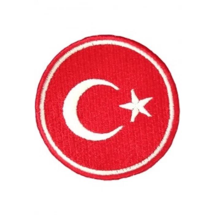 ÇOK SATAN Aplike Ütü İle Yapışan Türk Bayrağı Yuvarlak Küçük Arma 3 cm