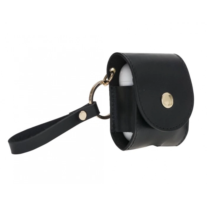 ÇOK SATAN Apple AirPods 2.nesil Uyumlu Deri Kılıf Mai Snap RST1 Siyah