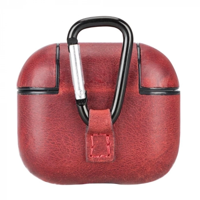 ÇOK SATAN Apple AirPods 3.nesil Uyumlu Deri Kılıf Juni AA4 Kırmızı