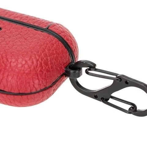 ÇOK SATAN Apple AirPods Pro Uyumlu Deri Kılıf Juni ERC2 Kırmızı