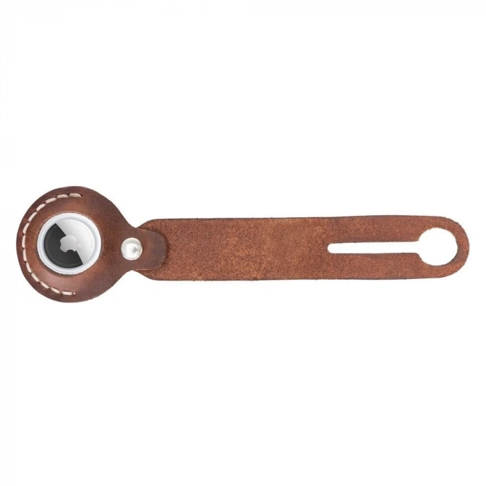 ÇOK SATAN Apple AirTag Uyumlu Deri Anahtarlık Beta AA2 Taba