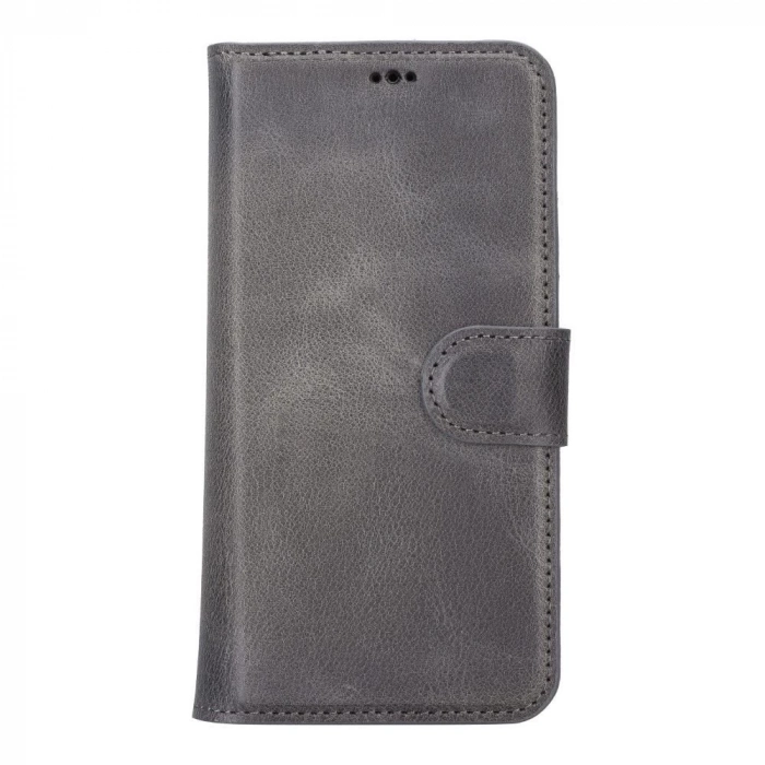 ÇOK SATAN Apple iPhone 14 Pro Uyumlu Deri Cüzdanlı Kılıf MWWN VS4EF Gri