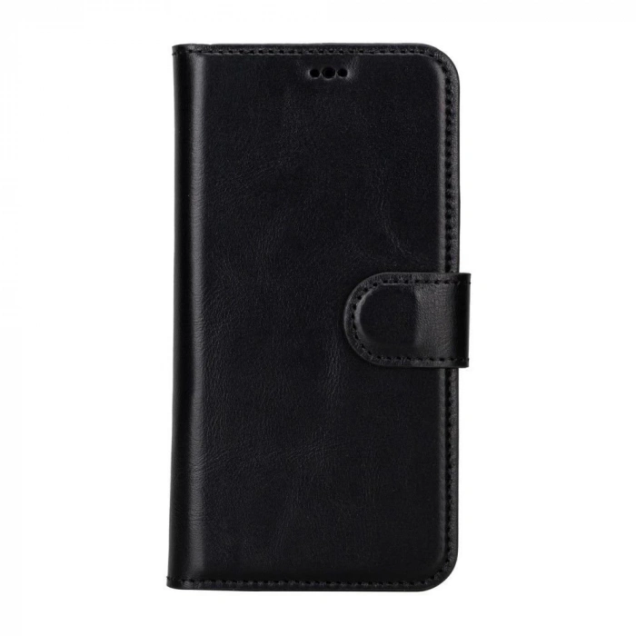 ÇOK SATAN Apple iPhone 15 Pro Uyumlu Deri Cüzdanlı Kılıf MWWN RST1 Siyah