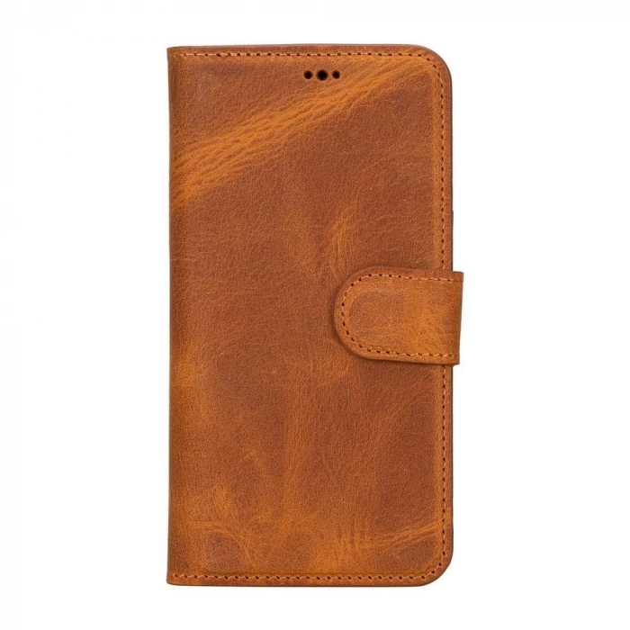 ÇOK SATAN Apple iPhone 15 Uyumlu Deri Cüzdanlı Kılıf MWWN G19 Taba