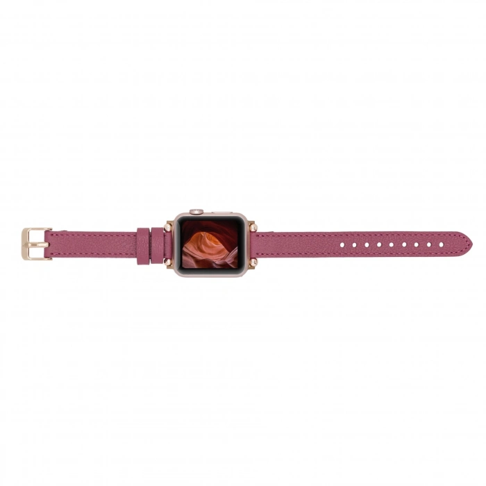 ÇOK SATAN Apple Watch Uyumlu Deri Kordon 38-40-41mm RT CP4 Fuşya