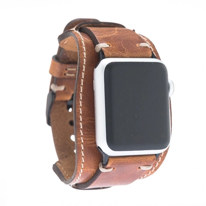 ÇOK SATAN Apple Watch Uyumlu Deri Kordon 42-44-45mm Cuff V18