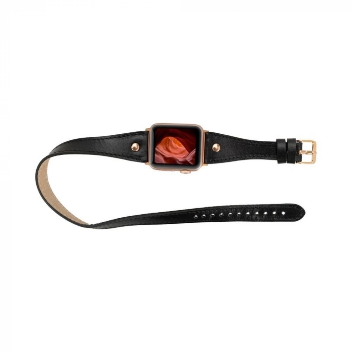 ÇOK SATAN Apple Watch Uyumlu Deri Kordon 42-44-45mm DT RG RST1