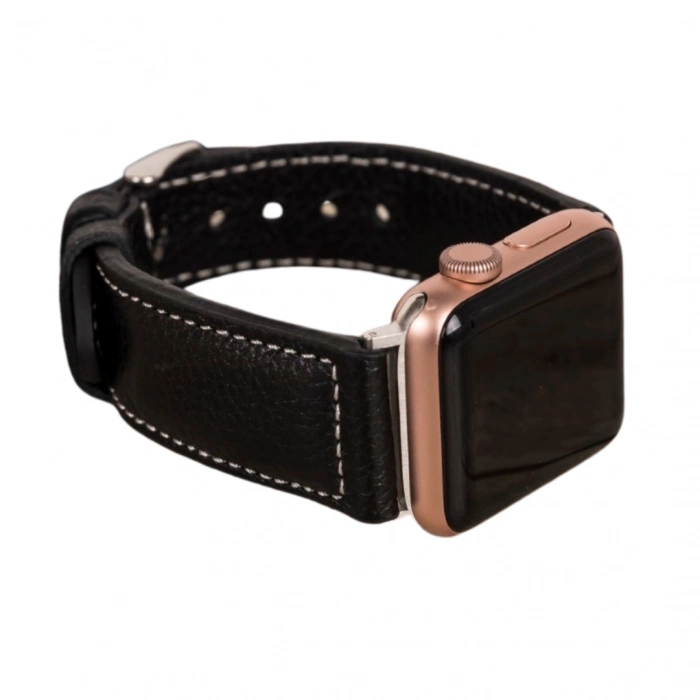 ÇOK SATAN Apple Watch Uyumlu Deri Kordon 42-44-45mm NM4-AS1 Siyah