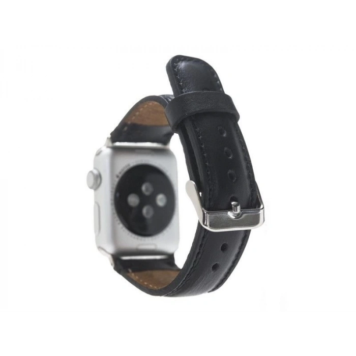 ÇOK SATAN Apple Watch Uyumlu Deri Kordon 42-44-45mm RST1 Siyah