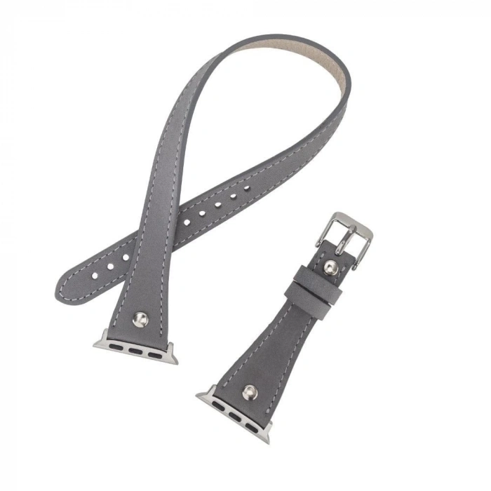 ÇOK SATAN Apple Watch Uyumlu Deri Kordon 42-44-45mm Slim DT STRST9