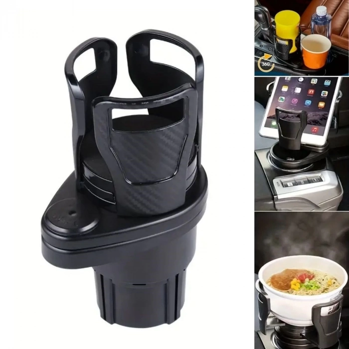 ÇOK SATAN Araç İçi 360 Derece Dönen 2li Bardaklıklı Açılarak Ayarlanabilir Bardak Tutucu Aparat