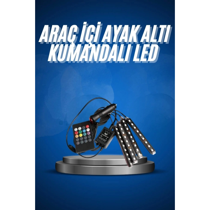 ÇOK SATAN Araç İçi Ayak Altı Led 12 Led Işık Sese Müziğe Duyarlı RGB Işıklı Aydınlatma Seti