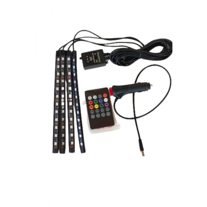 ÇOK SATAN Araç İçi Ayak Altı Led 12 Led Işık Sese Müziğe Duyarlı RGB Işıklı Aydınlatma Seti