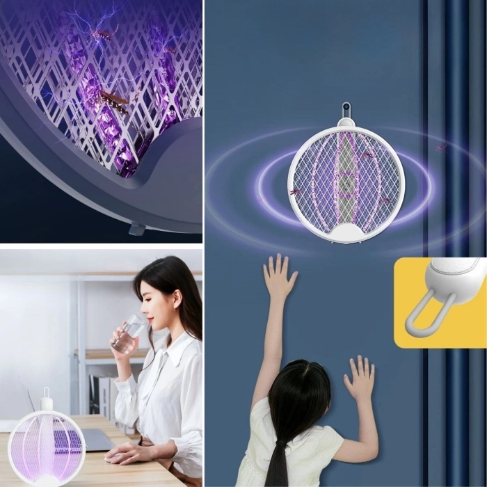 ÇOK SATAN Asılabilen Ve Masaüstü Olabilen 2w Sinek Öldürücü Mor Işıklı Raket