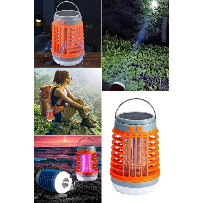 ÇOK SATAN Askılı Solar Enerji İle Şarj Olabilen Sinek Öldürücü Kamp Feneri Işıldak