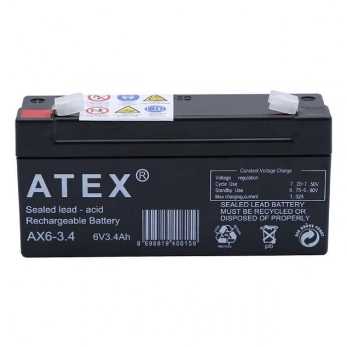 ÇOK SATAN Atex 6 Volt - 3.4 Amper Yatık Akü