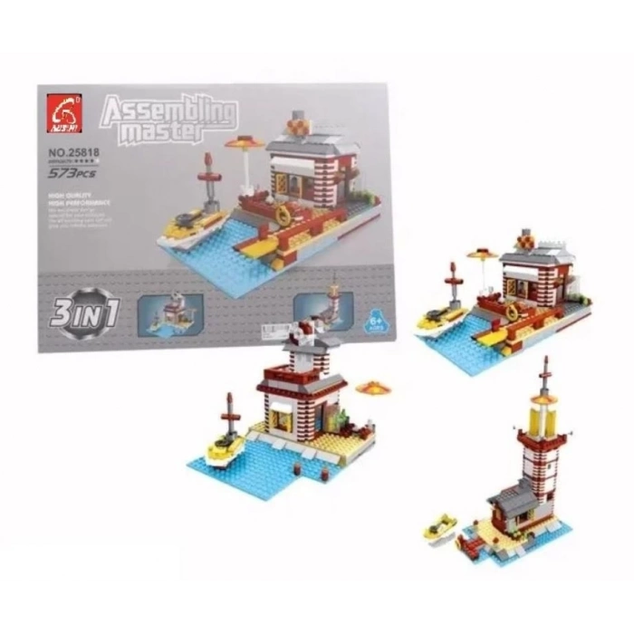 ÇOK SATAN Ausini Assembling Master 573 Parça 3 in 1 İskele ve Deniz Feneri