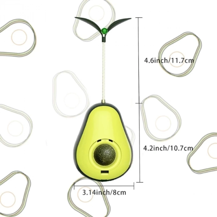 ÇOK SATAN Avokado Şeklinde Kedi Naneli Ve Mama Hazneli Kedi Oyuncağı