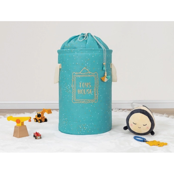 ÇOK SATAN Baby Kullanımı Kolay Desenli Taşınabilir Torbalı Yuvarlak Sepet(yeşil) 04270