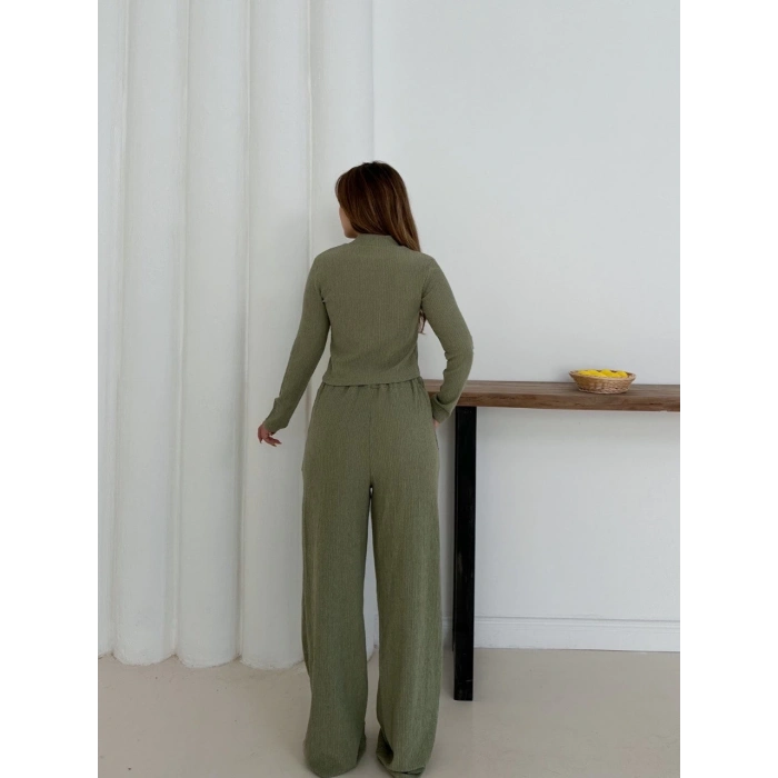 ÇOK SATAN Balıkçı yaka örme takım mint st265865