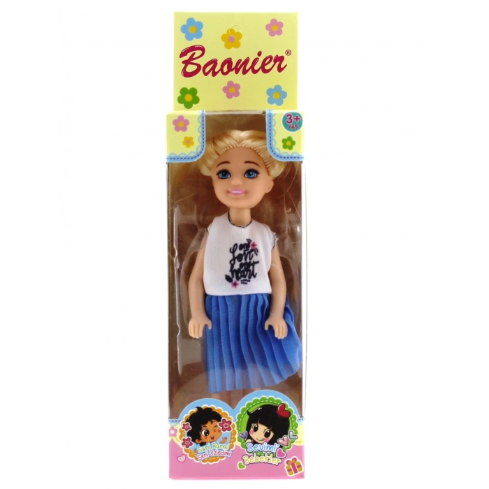 ÇOK SATAN Baonier Mavi Etekli 14 cm Sarışın Tekli Kız Bebek