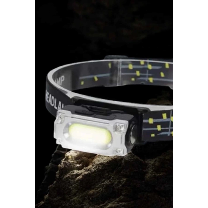 ÇOK SATAN Beyaz Led Işık Sensörlü Kafa Lambası Lityum Batarya Led El Fenerli Şarjlı