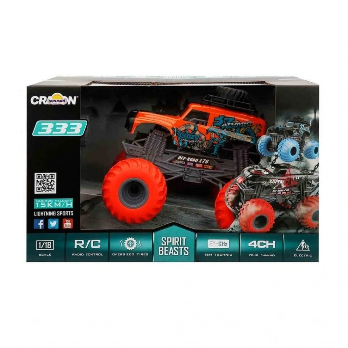 ÇOK SATAN BFS 1:18 Spirit Beasts Jeep USB Şarjlı Uzaktan Kumandalı Araba 25 cm