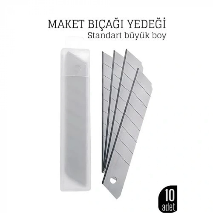 BFS 10lu Kobalt Çelik Maket Bıçağı Yedek Uç Seti – Dayanıklı ve Keskin 18 mm
