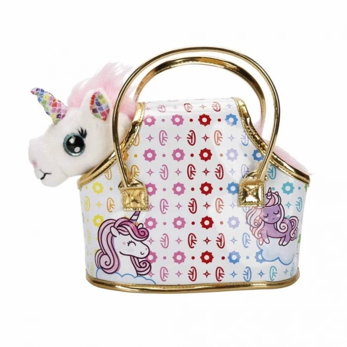 BFS   10873 Cutekins Taşıma Çantalı Peluş Unicorn Lou Lou -Sunman